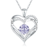 CDE Necklaces for Women Birthstone Pendant, Sterling Silver Love Heart Rose Gold Jewellery Gifts for Mum Her Wife Girlfriend Anniversary Birthday Mothers Day