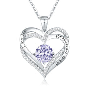 CDE Necklaces for Women Birthstone Pendant, Sterling Silver Love Heart Rose Gold Jewellery Gifts for Mum Her Wife Girlfriend Anniversary Birthday Mothers Day