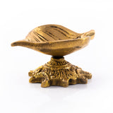 Traditional Brass Leaf Diya for Puja Essential Pooja Article for Aarti Arti Deepak Deepam for Home Temple Décor Accessory Gifts (Leaf Diya)