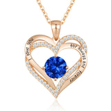 CDE Necklaces for Women Birthstone Pendant, Sterling Silver Love Heart Rose Gold Jewellery Gifts for Mum Her Wife Girlfriend Anniversary Birthday Mothers Day