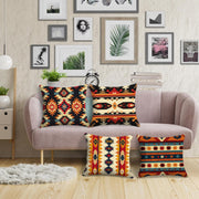 HOSTECCO Aztec Tribal Cushion Covers 45x45 cm Pack of 4 Ethnic Geometric Cushion Cases Western Decorative Pillow Cases for Sofa Bed