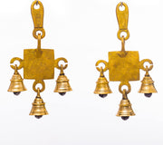 Brass Wall Door Hanging Spiritual Religious Sculpture Indian Antique Décor Showpiece Auspicious Symbol for Home Entrance Temple Puja Decoration Festivals Diwali and Gifting (Shubh Labh)