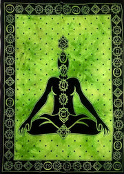 AVA Collections Tapestry Multicoloured Wall Hanging Psychedelic Tapestries Indian Cotton Poster Picnic Sheet Wall Decor Blanket Wall Art Hippie Bedroom Décor (Purple, Meditation Yoga)