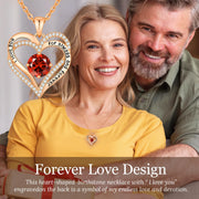 CDE Necklaces for Women Birthstone Pendant, Sterling Silver Love Heart Rose Gold Jewellery Gifts for Mum Her Wife Girlfriend Anniversary Birthday Mothers Day