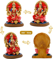alikiki Indian Lakshmi Idol Statue - 5.1”H Hindu Goddess Laxmi MATA Murti India Pooja Item Home Office Temple Mandir Shrine Altar Diwali Puja Spiritual Decor for Indian Friend Relative