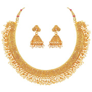 Aheli Wedding Wear Gold Tone Goddess Engraved on Coin Long Necklace Set South Indian Traditional Bollywood Fashion Jewelry Set for Women