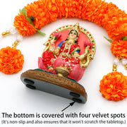 alikiki Indian Lakshmi Idol Statue - 5.1”H Hindu Goddess Laxmi MATA Murti India Pooja Item Home Office Temple Mandir Shrine Altar Diwali Puja Spiritual Decor for Indian Friend Relative