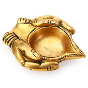 Traditional Brass Leaf Diya for Puja Essential Pooja Article for Aarti Arti Deepak Deepam for Home Temple Décor Accessory Gifts (Leaf Diya)