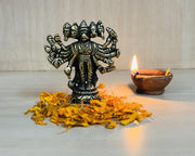 Crafts of India Lord Vishnu Small Brass Statue - Divine Décor, 3-inch Handcrafted Hindu Sculpture for Home Altar and Spiritual Spaces