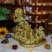 Hindu God Lord Surya Statue - India Home Temple Mandir Puja Idol Murti Pooja Item - Indian Diwali Holi Item Religious Handicraft Figurine