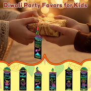 JUNEBRUSHS 30Pcs Diwali Crafts for Kids, Rainbow Magic Scratch Art Paper Bookmarks Diwali Gifts for Kids School Classroom Activities Games Arts and Crafts Happy Diwali Party Favors