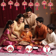 Kalakriti Lotus Artificial Garlands for Shivratri | Navratri | Floral Wall Hanging for Temple Decor | Lohri Pongal | Pooja Room | Back Dropper Showpiece for Home Indian Decoration (Lotus2)