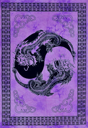 AVA Collections Tapestry Multicoloured Wall Hanging Psychedelic Tapestries Indian Cotton Poster Picnic Sheet Wall Decor Blanket Wall Art Hippie Bedroom Décor (Purple, Meditation Yoga)