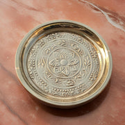 Brass Puja Plate Nakshi Flower Designed Karwachauth Diwali Indian Festival Hindu Rituals Mandir Temple Pooja Plate