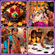 JULMELON 36 PCS Diwali Crafts, Rainbow Scratch Art DIY Scratch Paper Cards Magic Color Diwali Gifts Arts and Craft Kits Bulk Happy Diwali Party Favors School Activities Games