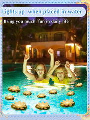 Hortsun 12 Pcs Floating Lotus Lights with Batteries Lily Pads Pool Flowers Diwali Pooja Decorations Floating Candles Decor for Pool Pond Outdoor Indoor(5.91 Inch,White)