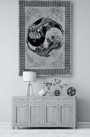 AVA Collections Tapestry Multicoloured Wall Hanging Psychedelic Tapestries Indian Cotton Poster Picnic Sheet Wall Decor Blanket Wall Art Hippie Bedroom Décor (Purple, Meditation Yoga)