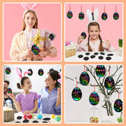 JULMELON 36 PCS Diwali Crafts, Rainbow Scratch Art DIY Scratch Paper Cards Magic Color Diwali Gifts Arts and Craft Kits Bulk Happy Diwali Party Favors School Activities Games