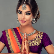 Quelay 3 Pcs Indian Jewelry Set for Women Indian Traditional Statement Choker Necklace Earrings Forehead Jewelry Gifts Rhinestone Maang Tikka Bridal Wedding Prom Set