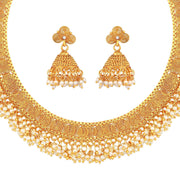 Aheli Wedding Wear Gold Tone Goddess Engraved on Coin Long Necklace Set South Indian Traditional Bollywood Fashion Jewelry Set for Women