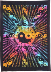 AVA Collections Tapestry Multicoloured Wall Hanging Psychedelic Tapestries Indian Cotton Poster Picnic Sheet Wall Decor Blanket Wall Art Hippie Bedroom Décor (Purple, Meditation Yoga)