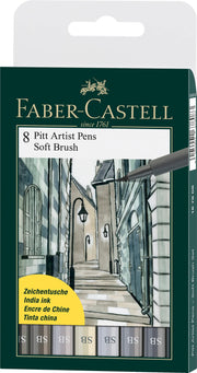 Faber-Castell Art & Graphic Pitt Artist Pen India Ink Pen, Black, Wallet Of 4, For Art, Craft, Drawing, Sketching, Home, School, University, Colouring