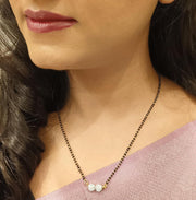 Efulgenz Indian Mangalsutra for Women CZ Cubic Zirconia Pendant Necklace Wedding Bridal Indian Jewelry Black Beaded Delicate Strand Necklace Statement Jewelry for Women, Copper, not known, Copper