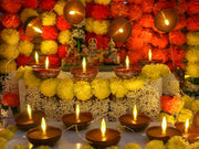 Diwali Diyas String Lights Decor - 10 LED Diyas Lights USB Operated Indian Pooja Room Home Office Mandir Puja Gifts Hindu Wedding Light