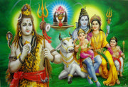 Crafts of India Lord Shiva Family Poster/Hindu God Poster (Unframed : 10