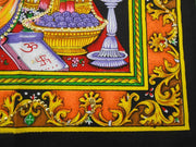 Crafts of India Lakshmi Ganesha Saraswati Batik Cotton Wall Hanging Sequins Tapestry : Size 43