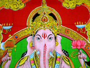 Crafts of India Ganesha/Ganpati Batik Cotton Wall Hanging Painting : Size 43