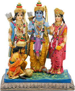 alikiki Hindu God Sita Family Statue - 6.8”H Indian Idol Sita Rama Laksman Hanuman Figure Murti Item Home Office Temple Mandir Shrine Altar Pooja Decor India Diwali Puja Gifts for Friends
