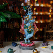 alikiki Hindu God Lord Krishna Statue - 8.3”H India Idol Krishna Figurine Puja Item Pooja Gift for Indian Diwali Home Altar Temple Mandir Meditation Room Yoga Studio Spiritual Decors