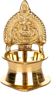 Traditional Brass Panch Aarti Diya for Puja Essential Pooja Article for Aarti Arti Deepak Deepam for Home Temple Décor Accessory Gifts (Panch Aarti Diya)