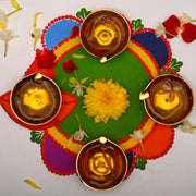Traditional Brass Leaf Diya for Puja Essential Pooja Article for Aarti Arti Deepak Deepam for Home Temple Décor Accessory Gifts (Leaf Diya)