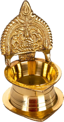 Traditional Brass Panch Aarti Diya for Puja Essential Pooja Article for Aarti Arti Deepak Deepam for Home Temple Décor Accessory Gifts (Panch Aarti Diya)