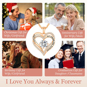 CDE Necklaces for Women Birthstone Pendant, Sterling Silver Love Heart Rose Gold Jewellery Gifts for Mum Her Wife Girlfriend Anniversary Birthday Mothers Day