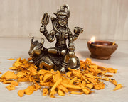 Crafts of India Lord Vishnu Small Brass Statue - Divine Décor, 3-inch Handcrafted Hindu Sculpture for Home Altar and Spiritual Spaces