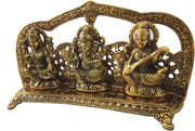 Trendy Crafts Metal Laxmi Ganesh Saraswati Handcrafted Showpiece For Home Decor Gift Item