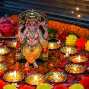 Golden Metal Diya for Diwali – Reusable Deya Oil Lamps for Indians Home Temple Mandir Altar Pooja Decoration Wedding Housewarming Puja Item Hindu Urli Bowl Diyas for Indian Festivals Gifts (12 Pcs)