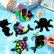 JULMELON 36 PCS Diwali Crafts, Rainbow Scratch Art DIY Scratch Paper Cards Magic Color Diwali Gifts Arts and Craft Kits Bulk Happy Diwali Party Favors School Activities Games