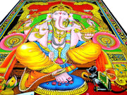 Crafts of India Ganesha/Ganpati Batik Cotton Wall Hanging Painting : Size 43