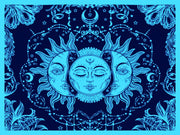 AVA Collections Tapestry Multicoloured Wall Hanging Psychedelic Tapestries Indian Cotton Poster Picnic Sheet Wall Decor Blanket Wall Art Hippie Bedroom Décor (Purple, Meditation Yoga)