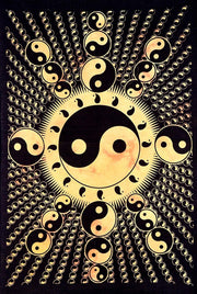 AVA Collections Tapestry Multicoloured Wall Hanging Psychedelic Tapestries Indian Cotton Poster Picnic Sheet Wall Decor Blanket Wall Art Hippie Bedroom Décor (Purple, Meditation Yoga)