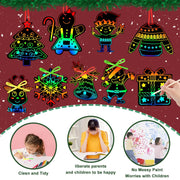 JULMELON 36 PCS Diwali Crafts, Rainbow Scratch Art DIY Scratch Paper Cards Magic Color Diwali Gifts Arts and Craft Kits Bulk Happy Diwali Party Favors School Activities Games