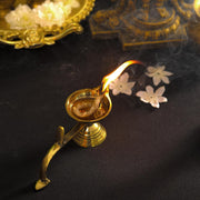 Traditional Brass Panch Aarti Diya for Puja Essential Pooja Article for Aarti Arti Deepak Deepam for Home Temple Décor Accessory Gifts (Panch Aarti Diya)