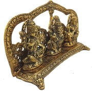 Trendy Crafts Metal Laxmi Ganesh Saraswati Handcrafted Showpiece For Home Decor Gift Item