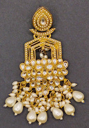 Versatile Handmade Kundan Jewelry Set, Gold Plated, Meenakari, Pearl Drops, Indian Jewelry, Party Wear, Traditional, Festive, Indian Ethnic Jewelry, Bridal, Wedding, Pooja, Earrings, Maang Tikka 244