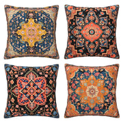 HOSTECCO Aztec Tribal Cushion Covers 45x45 cm Pack of 4 Ethnic Geometric Cushion Cases Western Decorative Pillow Cases for Sofa Bed