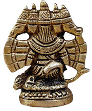 Crafts of India Lord Vishnu Small Brass Statue - Divine Décor, 3-inch Handcrafted Hindu Sculpture for Home Altar and Spiritual Spaces